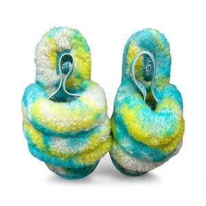 UGG fuzzy slingback slides size 10 little girls.